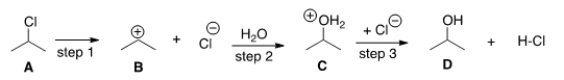 What kind of reaction does the conversion of A to D represent?