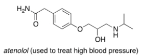 <strong>Consider the molecule atenolol (a <font face=symbol></font> blocker used to treat hypertension). Which of the following lists the correct functional groups present in atenolol? </strong> A) Primary alcohol, amide, primary amine, aromatic, ether. B) Secondary alcohol, amide, secondary amine, aromatic, ether. C) Secondary alcohol, amide, primary amine, aromatic, ether. D) Secondary alcohol, amide, secondary amine, aromatic, ester.