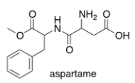 <strong>Which of the following list the correct functional groups found in aspartame, the artificial sweetener? </strong> A) Amine, aromatic, carboxylic acid, ether, ketone. B) Amine, amide, aromatic, carboxylic acid, ester. C) Amide, alcohol, aromatic, carboxylic acid, ether. D) Amine, aromatic, carboxylic acid, ester, nitrile.
