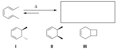 Predict the major organic product(s) of the following electrocyclic reaction.