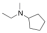 <strong>What is the IUPAC name of the following compound? </strong> A) N-ethyl-N-methylcyclopentanamine B) N-cyclopentyl-N-methylethanamine C) N-methyl-N-ethylcyclopentylamine D) N-ethyl-N-methylpentanamine