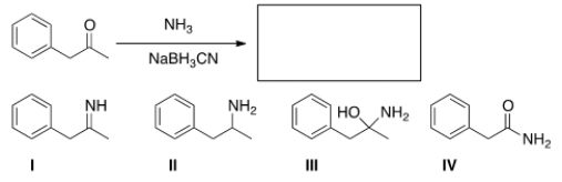 <strong>What is the major organic product obtained in the following reaction? </strong> A) I B) II C) III D) IV