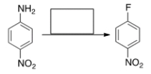 <strong>Select the reagent(s) required for the following transformation. </strong> A) NaF B) (1) NaNO<sub>2</sub>, HCl; (2) F<sub>2</sub> C) (1) NaNO<sub>2</sub>, HCl; (2) HBF<sub>4</sub> D) F<sub>2</sub>