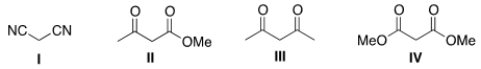 <strong>Which of the following four compounds is the most acidic? </strong> A) I B) II C) III D) IV