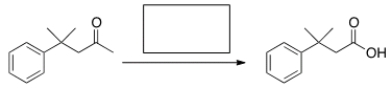 <strong>What is the missing reagent in the reaction below? </strong> A) Br<sub>2</sub>/AcOH B) I<sub>2</sub>/KOH C) I<sub>2</sub> D) KOH