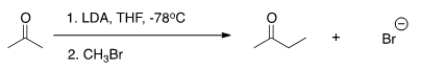 <strong>The reaction below is a direct enolate alkylation. It has been found that this reaction only works well with unhindered methyl and 1° alkyl halides. Pick the statement that best explains this observation. </strong> A) The nucleophilic enolate requires a reaction center that has a positive charge. B) Hindered alkyl halides do not undergo S<sub>N</sub>1 reactions. C) Hindered alkyl halides do not undergo S<sub>N</sub>2 reactions. D) Methyl and 1° alkyl halides can form carbocations that can readily react with the nucleophilic enolate.