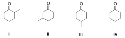 <strong>What is the structure of 3-methylcyclohexanone? </strong> A) I B) II C) III D) IV