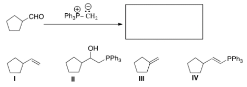 <strong>What is the product of the following reaction? </strong> A) I B) II C) III D) IV