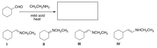 <strong>What is the product of the following reaction? </strong> A) I B) II C) III D) IV