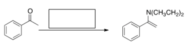 <strong>What is the missing reagent in the reaction below? </strong> A) Ethyl amine, mild acid B) Diethylamine, mild acid C) Diethylamine, strong acid D) Diethylamine, NaOMe