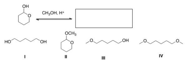 <strong>What is the product of the following reaction? </strong> A) I B) II C) III D) IV