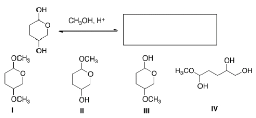 <strong>What is the product of the following reaction? </strong> A) I B) II C) III D) IV