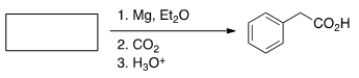 <strong>What is the starting material in the reaction below? </strong> A) Bromobenzene B) Benzyl bromide C) Benzoic acid D) Lithium benzoate