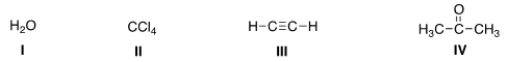 <strong>Which of the following species can be both Lewis acid and Lewis base? </strong> A) I, III, IV B) I, II, IV C) II, III, IV D) I, II, III
