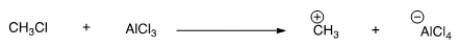 <strong>What is the role of methylchloride (CH<sub>3</sub>Cl) in the following reaction? </strong> A) Lewis acid B) Lewis base C) Brønsted-Lowry acid D) Brønsted-Lowry base
