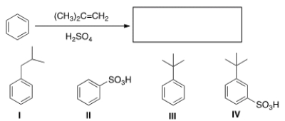 <strong>What is the major organic product obtained from the following reaction? </strong> A) I B) II C) III D) IV