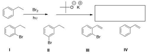 <strong>What is the product of the following sequence of reactions? </strong> A) I B) II C) III D) IV