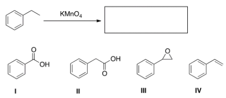 <strong>What is the product of the following reaction? </strong> A) I B) II C) III D) IV