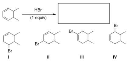 <strong>What is (are) the major product(s) of the following reaction? </strong> A) Only I B) Only II and IV C) Only I and III D) Only I, II and III
