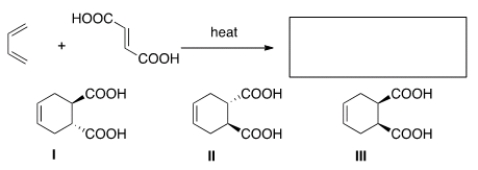 <strong>What is the major organic product of the following reaction? </strong> A) Only I B) Only II C) Only III D) Only I and II