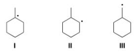Rank the following radicals in order of increasing stability, putting the least stable first.