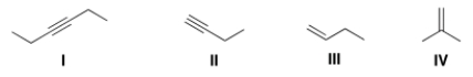 <strong>Which of the following <font face=symbol></font> bonds is IR inactive? </strong> A) I B) II C) III D) IV