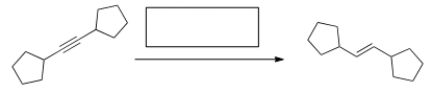 <strong>What reagent is required to accomplish the following transformation? </strong> A) Na, NH<sub>3</sub> B) H<sub>2</sub>, Pd-C C) H<sub>2</sub>, Ni D) H<sub>2</sub>, Lindlar catalyst