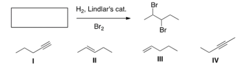 <strong>What is the starting material in the following reaction? </strong> A) I B) II C) III D) IV