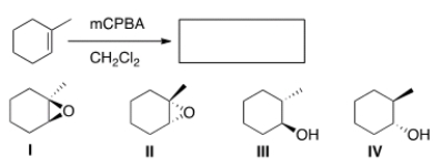 <strong>Which of the following products do not form in the following reaction? </strong> A) Only I B) Only II C) Only III and IV D) Only I and II