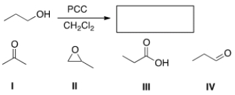 <strong>Determine the product of the following reaction. </strong> A) I B) II C) III D) IV