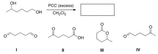 <strong>Determine the product of the following reaction. </strong> A) I B) II C) III D) IV