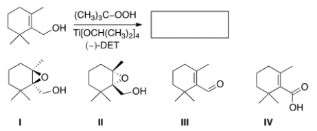 <strong>Predict the major product of the following reaction. </strong> A) I B) II C) III D) IV