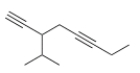 <strong>Give the IUPAC name for the following compound. </strong> A) 3-sec-Butyl-1,4-octadiyne B) 3-Isopropyl-1,5-octadiyne C) 3-Isopropyl-1,5-nonadiyne D) 3-sec-Butyl-1,4-nonadiyne
