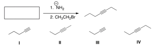 <strong>What is the starting material in the following reaction? </strong> A) I B) II C) III D) IV