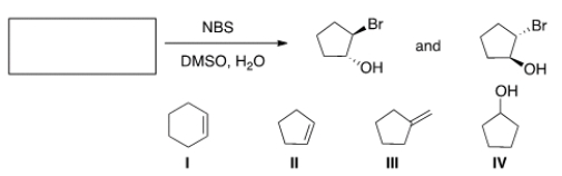 <strong>What is the starting material in the following reaction? </strong> A) I B) II C) III D) IV