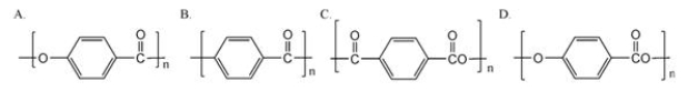 <strong>Which of the following is the repeating unit of the polymer formed in the polymerization of p-hydroxybenzoic acid? </strong> A)A B)B C)C D)D