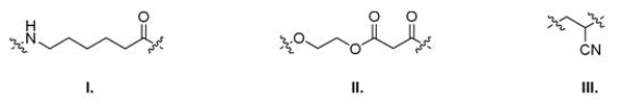 <strong>Which of the following is (are) repeating unit(s) of step-growth polymers? </strong> A)Only I B)Only II C)Only III D)I and II
