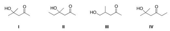 What is the Aldol addition product formed from the reaction of acetone, (CH<sub>3</sub>)<sub>2</sub>CO, with itself?