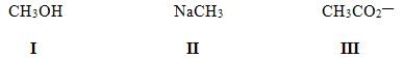 <strong>In which of the following ions does carbon have a formal charge? </strong> A)I B)II C)III D)None of these