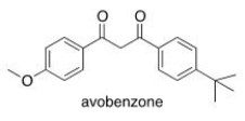 <strong><sup> </sup>Avobenzone is an active ingredient in some common sunscreens.Which of the following is the correct molecular formula for avobenzone? </strong> A)C<sub>22</sub>O<sub>22</sub>O<sub>3</sub> B)C<sub>20</sub>H<sub>22</sub>O<sub>3</sub> C)C<sub>21</sub>H<sub>23</sub>O<sub>3</sub> D)C<sub>20</sub>H<sub>24</sub>O<sub>3</sub>