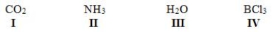 <strong>Which of the following compounds are non-polar? </strong> A)I, IV B)I, II C)II, III D)II, IV