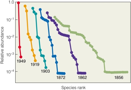 <strong> This figure suggests that adding more and more nutrients over time will result in</strong> A)an increase in species diversity. B)an increase in species evenness. C)a decrease in overall productivity. D)a decrease in species diversity.