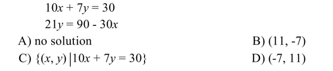 Solve the system using the substitution method.