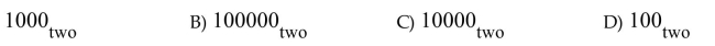 <strong>Convert the octal number to binary. (The subscript is omitted since it's understood that the number is octal.) 10</strong> A)