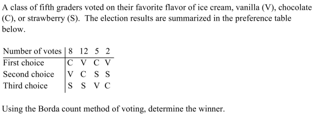 <strong> </strong> A) Vanilla (V) B) Strawberry (S) C) Chocolate (C)