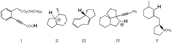 <strong>Rank the bold-faced hydrogens for the following compounds from most acidic to least acidic. </strong> A) I > IV > II > V > III B) II > I > IV > V > III C) V > III > II > I > IV D) IV > I > II > V > III E) IV > II > I > V > III