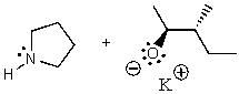 <strong>What does the reaction between the following two species produce? </strong> A) B) C) D) E) No reaction
