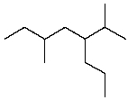 <strong>A correct IUPAC name for the following compound is: </strong> A) 2,5-Dimethyl-3-propylheptane B) 3,6-Dimethyl-5-propylheptane C) 6-Methyl-4-(1-methylethyl)octane D) 2-Methyl-3-(2-methylbutyl)hexane E) 3-Methyl-5-(1-methylethyl)octane