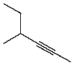 <strong>Give the IUPAC name for </strong> A) 3-Methyl-4-hexyne B) 4-Methyl-2-hexyne C) 2-Ethyl-3-pentyne D) 4-Ethyl-2-pentyne E) 3-Methyl-2-hexyne