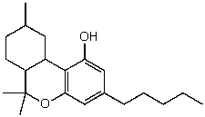 What is the index of hydrogen deficiency (or degree of unsaturation)for the drug THC?  